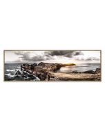 Framed Canvas 32x100 Sea & Rocks No.1
