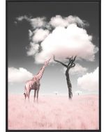Poster 30x40 Pink Giraffe Candy Tree (planpackad)